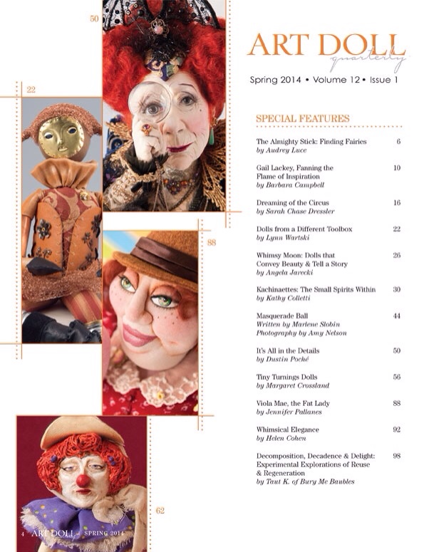 Art Doll Quarterly spring 2014 table of contents