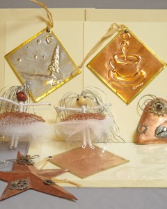 holiday ornaments and ornament cards