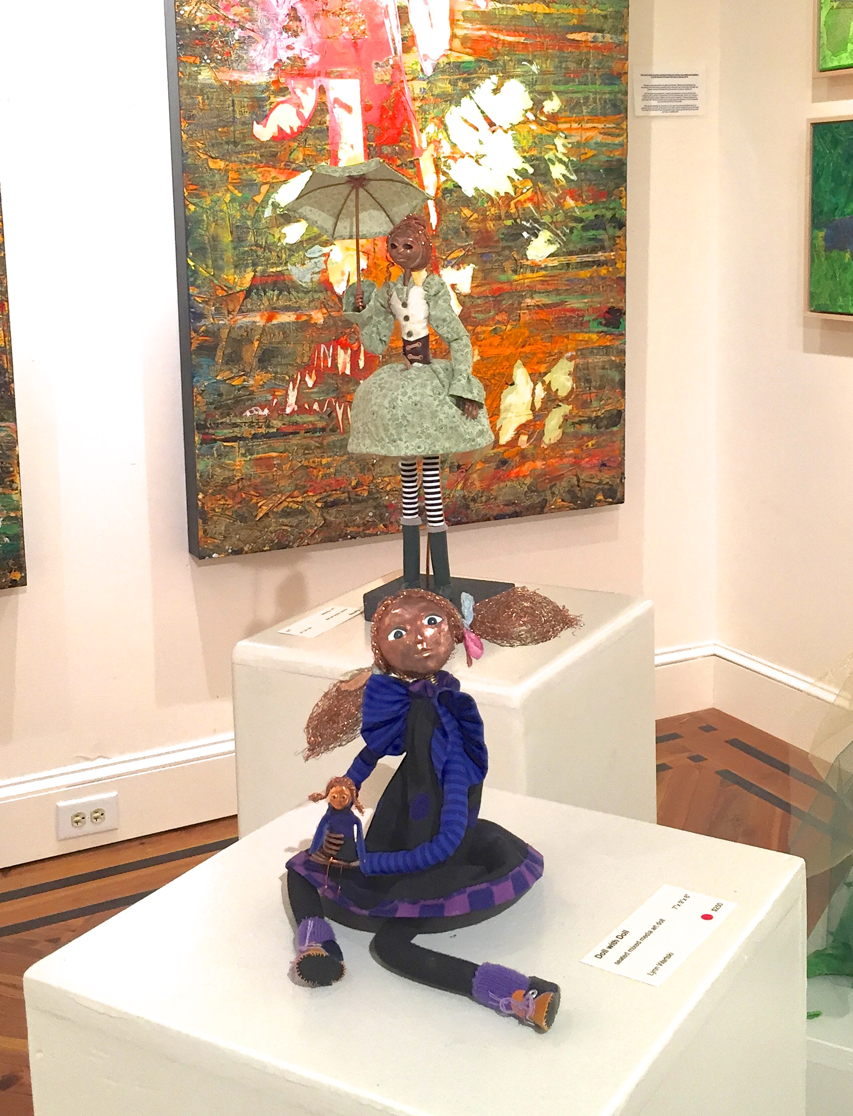 art dolls: Doll with Doll and Spring in Hillsborough Gallery of Arts