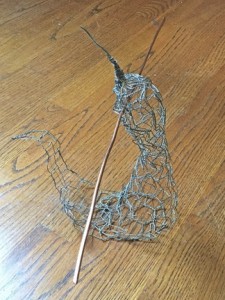 wire armature for Otohime art doll sculpture
