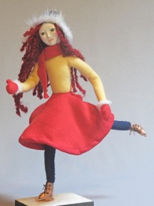 Image of iceskating art doll figure sculpture, Glide