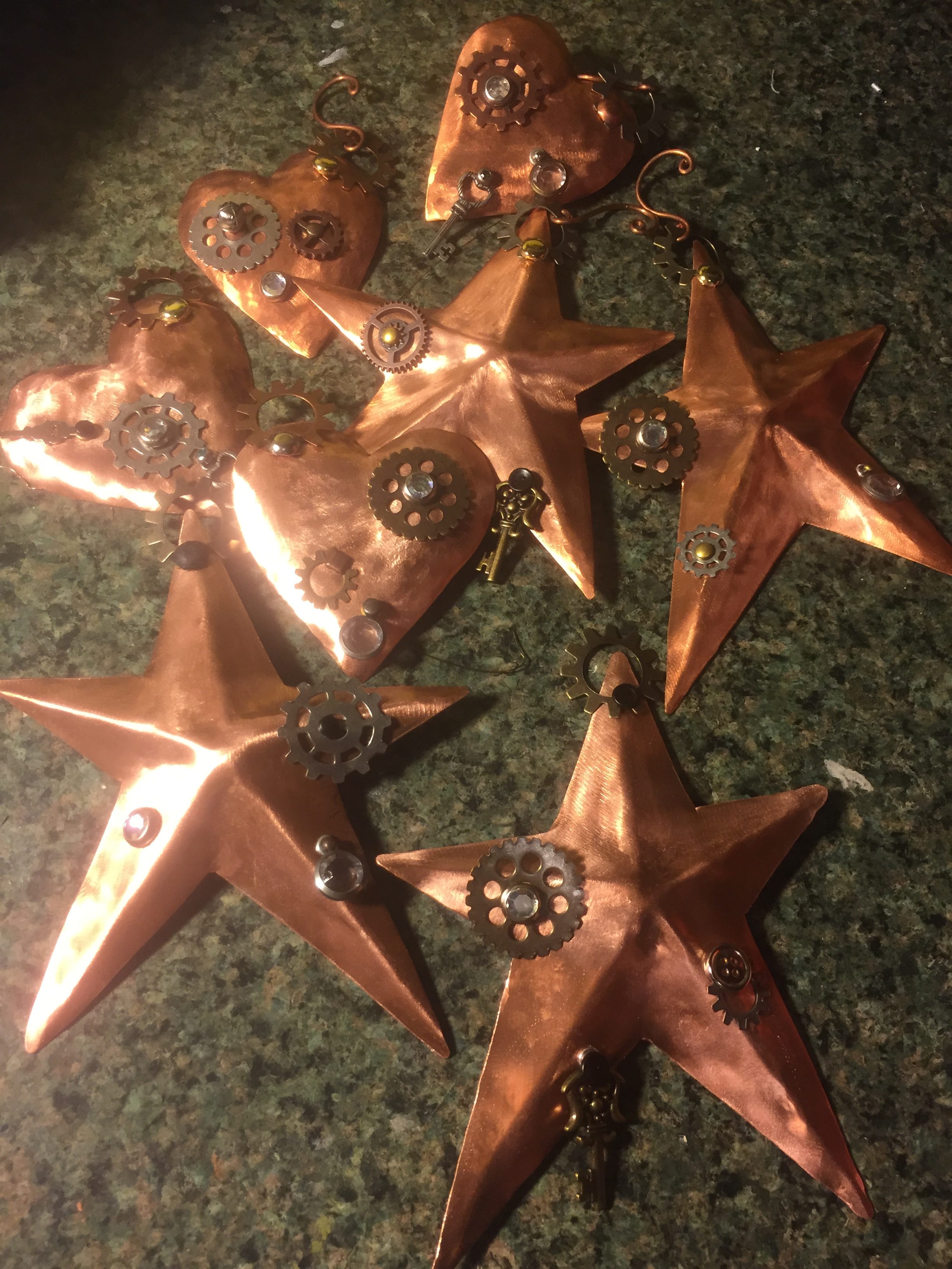 copper holiday ornaments