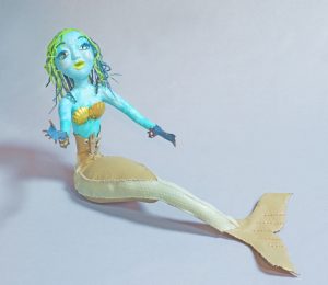Seated singing mermaid art doll "3rd Time Charm"