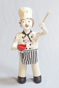 Chef Sings - singing chef art doll figure sculpture