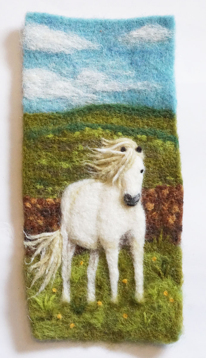 Needle felted wall hanging "Travel Photo #2" for Other Dimensions