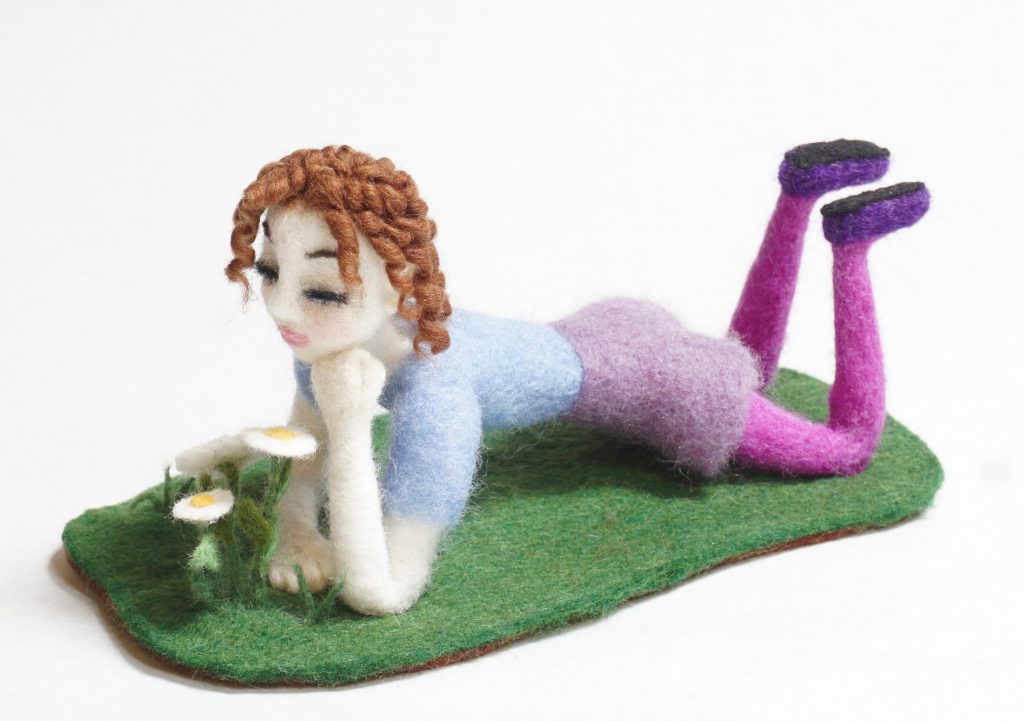 'Spring Dreams" art doll figure sculpture by Lynn Wartski