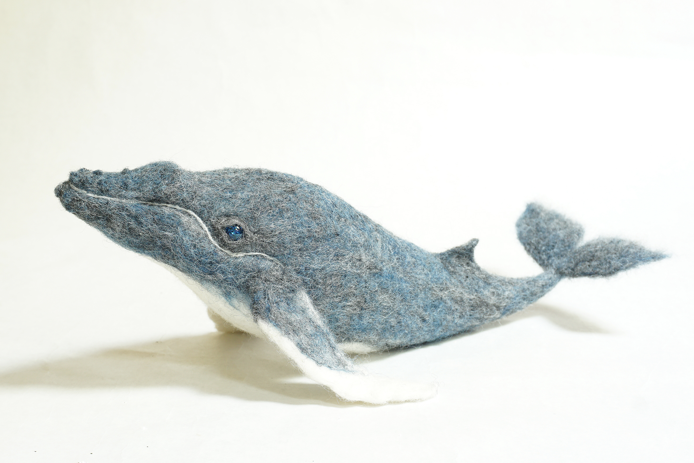 Remember whales -humpback whale art doll figure sculpture. Needle felted wool over batting and wire
