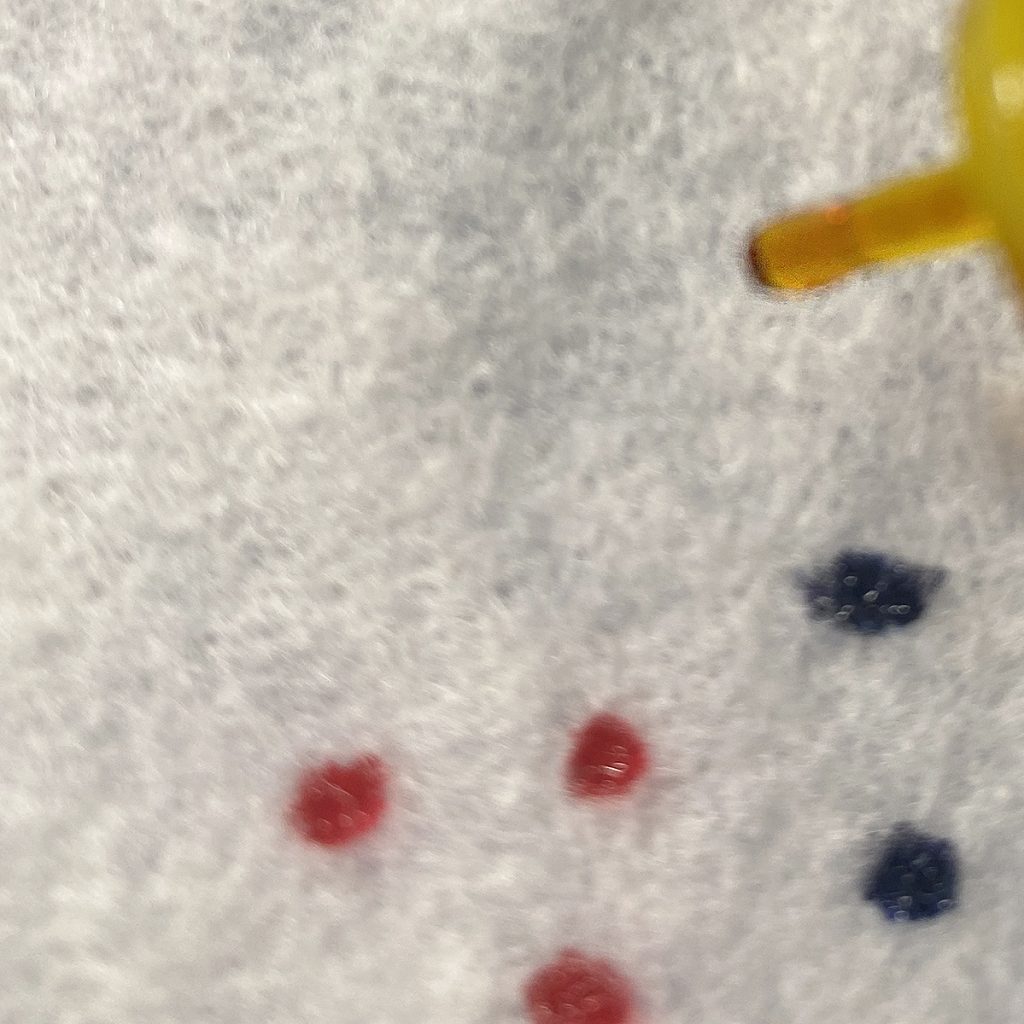 Tie dye process 2 - applying dots of alcohol ink