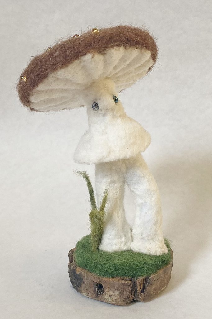 anthropomorphic mushroom figure mini-sculpture